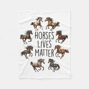 Vintage Horses Lives 1 Fleece Blanket