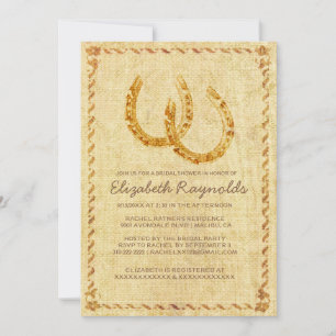 Vintage Horseshoe Bridal Shower Invitations