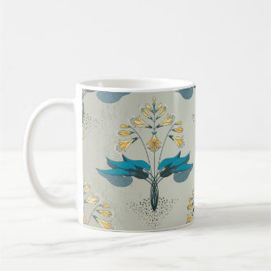 Vintage hosta, floral modern pattern. coffee mug