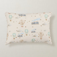 Vintage Hot Air Balloon and Train Nursery Wallpape