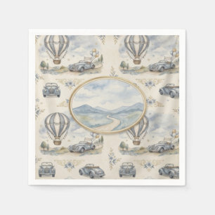 Vintage Hot Air Balloon Baby Shower Napkin