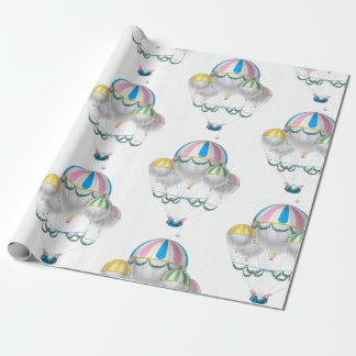 Vintage Hot Air Balloon Girl's Wrapping Paper