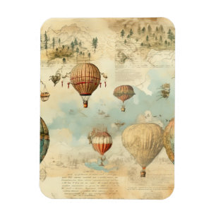 Vintage Hot Air Balloon in a Serene Landscape (11) Magnet