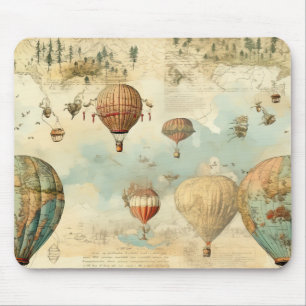 Vintage Hot Air Balloon in a Serene Landscape (11) Mouse Pad