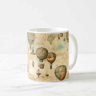 Vintage Hot Air Balloon in a Serene Landscape (12) Coffee Mug