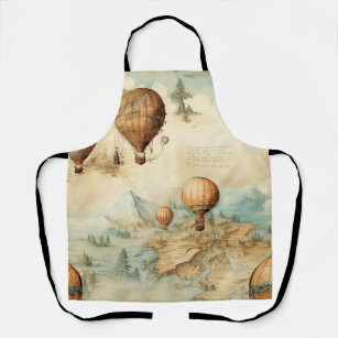 Vintage Hot Air Balloon in a Serene Landscape (2) Apron