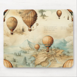 Vintage Hot Air Balloon in a Serene Landscape (2) Mouse Pad