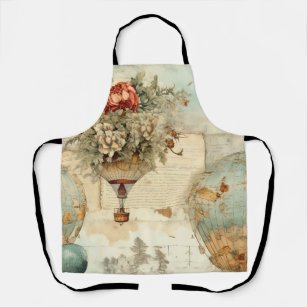 Vintage Hot Air Balloon in a Serene Landscape (3) Apron