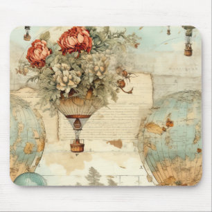 Vintage Hot Air Balloon in a Serene Landscape (3) Mouse Pad