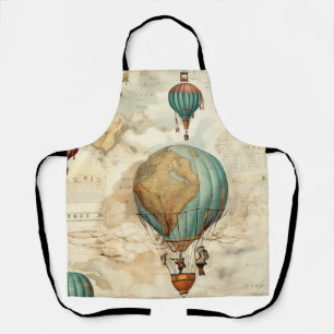 Vintage Hot Air Balloon in a Serene Landscape (5) Apron