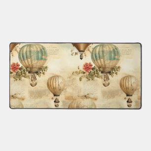Vintage Hot Air Balloon in a Serene Landscape (9) Desk Mat
