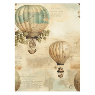 Vintage Hot Air Balloon in a Serene Landscape (9) Tablecloth