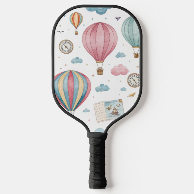 Vintage Hot Air Balloon Pattern (1) Pickleball Paddle (Front)