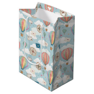 Vintage Hot Air Balloon Pattern (2) Medium Gift Bag