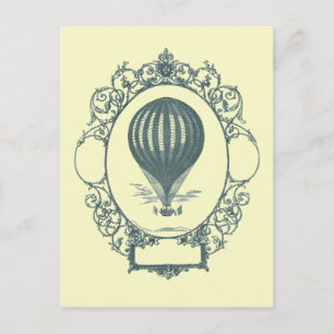Vintage Hot Air Balloon Pilot Birthday Party Postcard