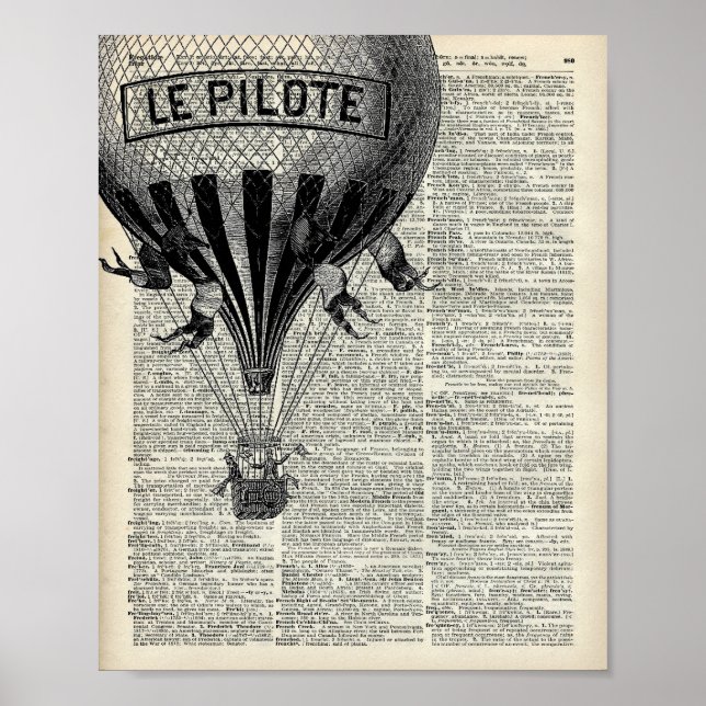 Vintage Hot Air Balloon Poster (Front)