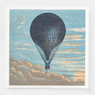 Vintage Hot Air Balloon Sky Nursery Art Napkin