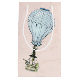 Vintage Hot Air Balloon Small Gift Bag