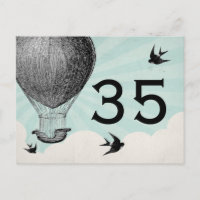 Vintage Hot Air Balloon Table Numbers