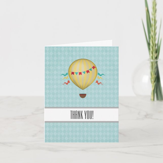 Vintage Hot Air Balloon Thank You Card (Front)