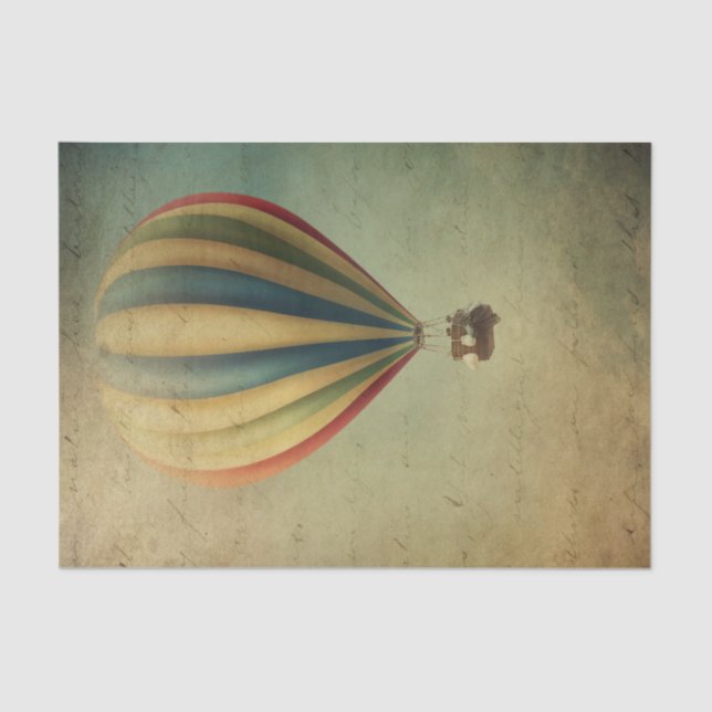 Vintage Hot Air Balloon Tissue Paper (Front)