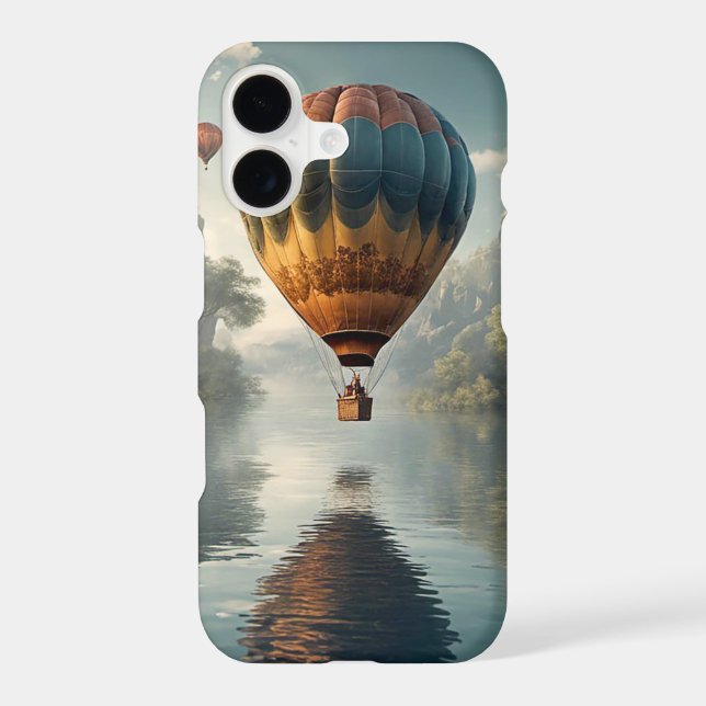 Vintage Hot Air Balloon Water Reflection (Back)