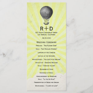 Vintage Hot Air Balloon Wedding Program