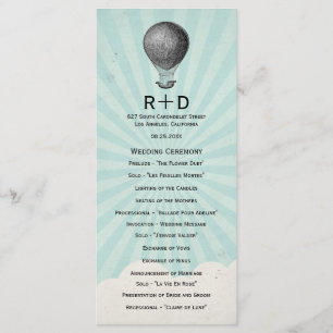 Vintage Hot Air Balloon Wedding Program