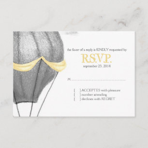 Vintage Hot Air Balloon Wedding RSVP Card