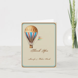 Vintage Hot Air Balloon Wedding Thank You Card