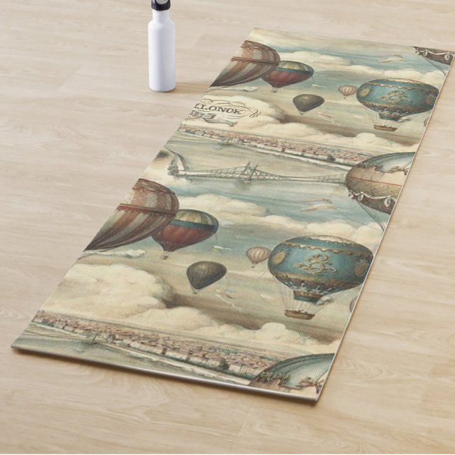 Vintage Hot Air Balloon Yoga Mat (Creator Uploaded)