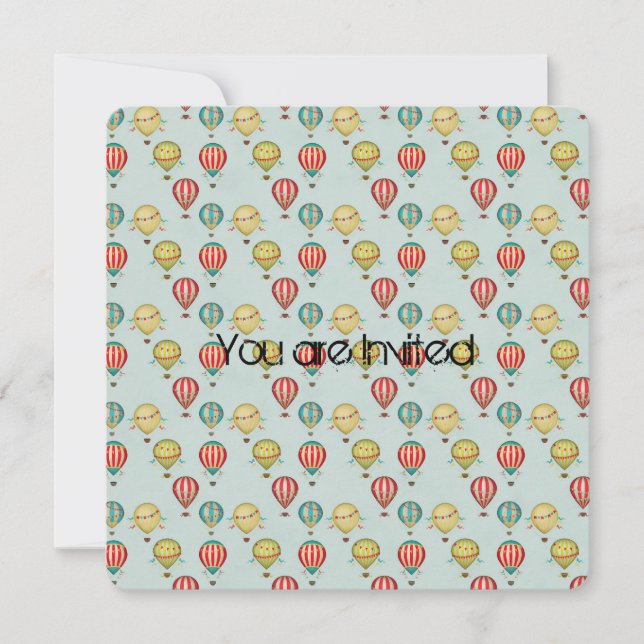 Vintage Hot Air Balloons Baby Shower Invitation (Front)