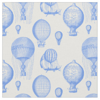 Vintage Hot Air Balloons in Cornflower Blue Fabric