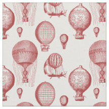 Vintage Hot Air Balloons in Maroon