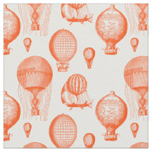 Vintage Hot Air Balloons in Orangered