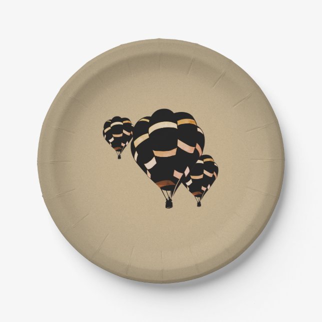 Vintage Hot Air Balloons Paper Plate (Front)
