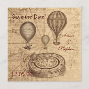 Vintage hot air balloons Save the Date