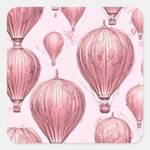 Vintage Hot Air Balloons Square Sticker