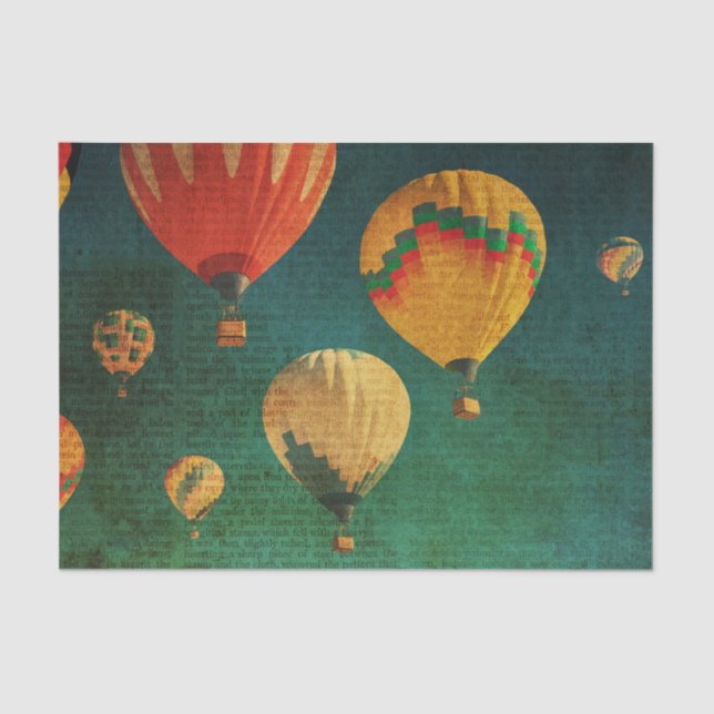 Vintage Hot Air Balloons Tissue Paper (Front)