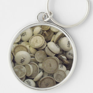 Vintage Hot and Cold Porcelain Knobs Key Ring