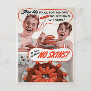 Vintage Hot Dog Ad Postcard