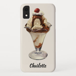 Vintage Hot Fudge Ice Cream Sundae Desserts Case-Mate iPhone Case