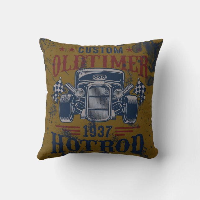 Vintage Hot Rod Cushion (Back)
