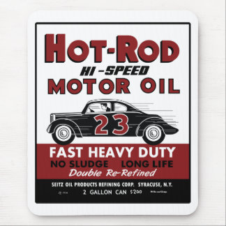 Vintage Hot-Rod Motor Oil tin can design Mouse Pad