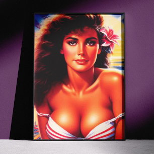 Vintage Hot Summer Girl Poster