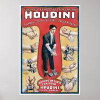 Vintage Houdini Handcuff King Advertising Poster