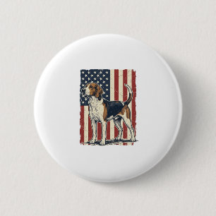 Vintage Hound Dog Patriotic Flag Vector Shirt Desi 6 Cm Round Badge