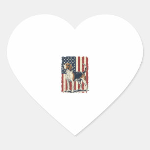 Vintage Hound Dog Patriotic Flag Vector Shirt Desi Heart Sticker