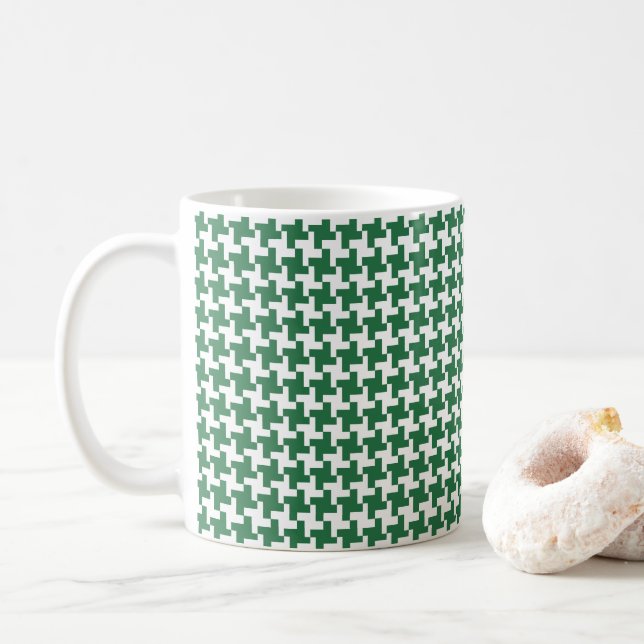 Vintage Houndstooth  Coffee Mug (With Donut)