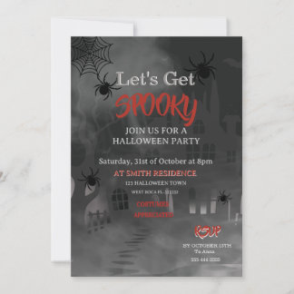 Vintage House Adult Halloween Party Vintage Invitation